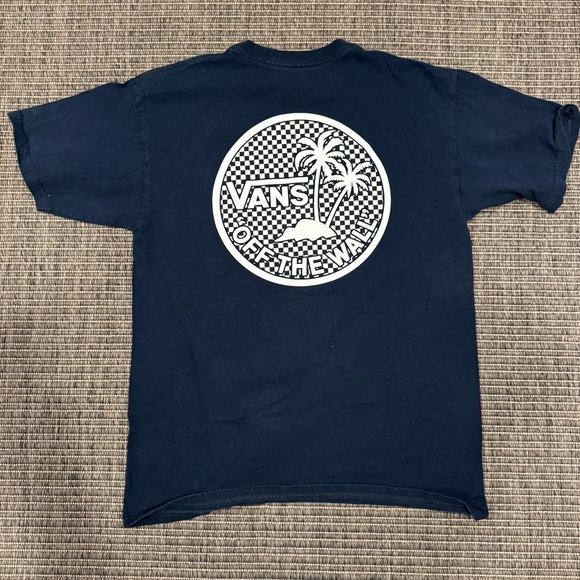 Vans Other - Vans Navy Blue Checkered Palm Tee